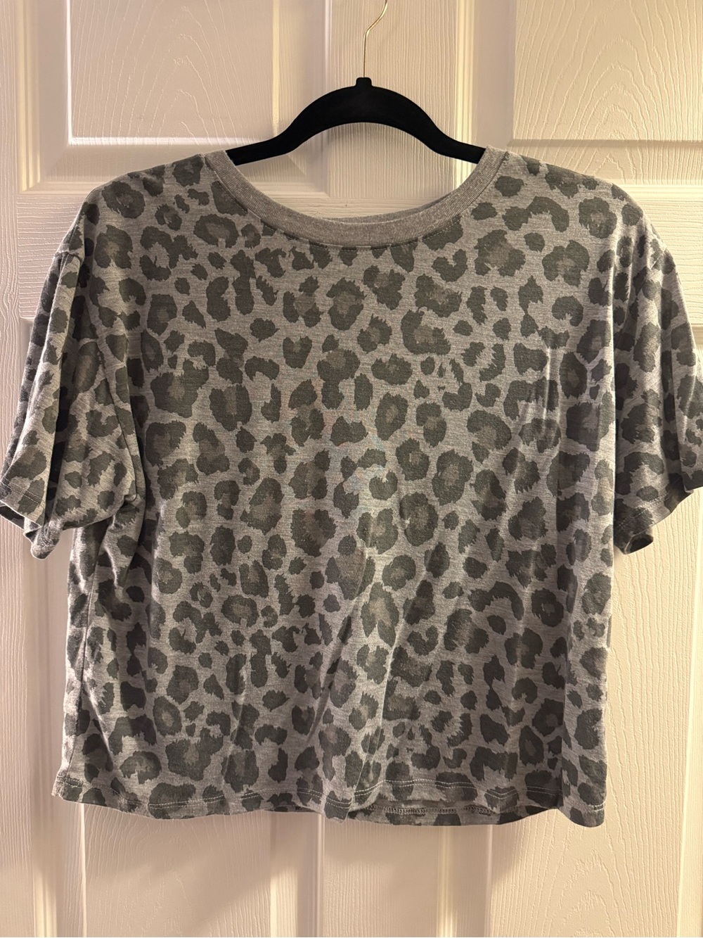 Cold Crush Gray Leopard Print Crop Top